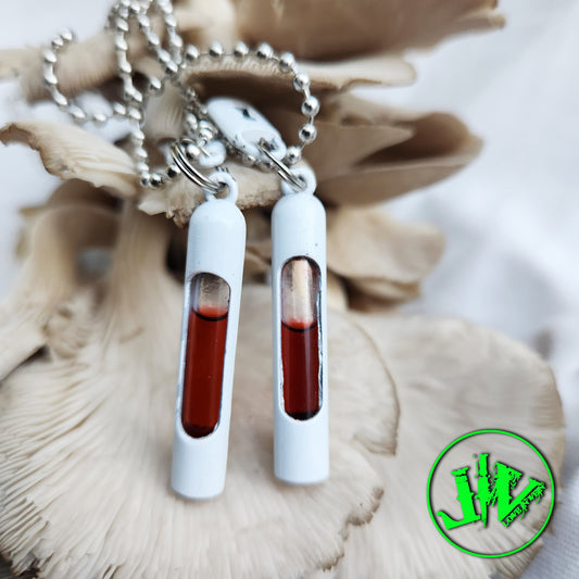 White Nano-plated Blood Vial Kit | Blood Vial Jewelry | Blood Vial Necklaces | Fill Your Own Blood Vial Pendants | Blood Jewelry | BFF Blood Vials
