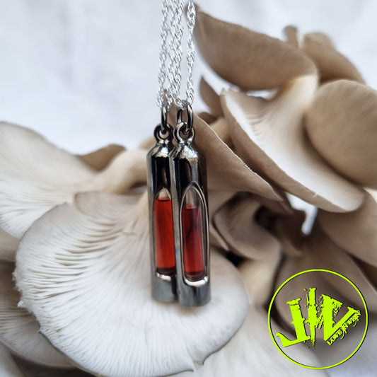 Ruthenium-plated Sterling Silver Blood Vial Kit | Blood Vial Jewelry | Blood Vial Necklaces | Wedding Jewelry | Silver Wedding Jewelry