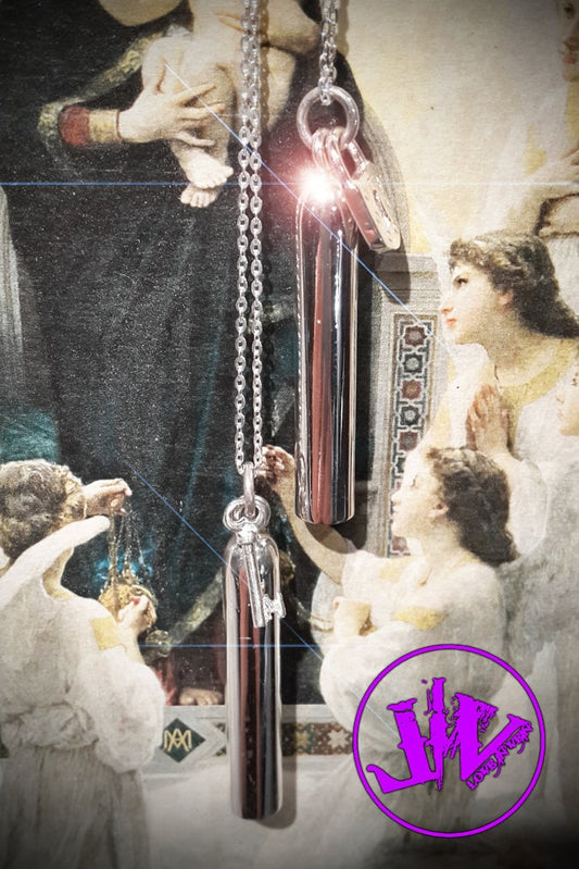 Sterling Silver Discreet Blood Vial Kit Closed Blood Vial Pendants Secret Blood Vial Jewelry Hidden Blood Vial Necklaces Blood Vials