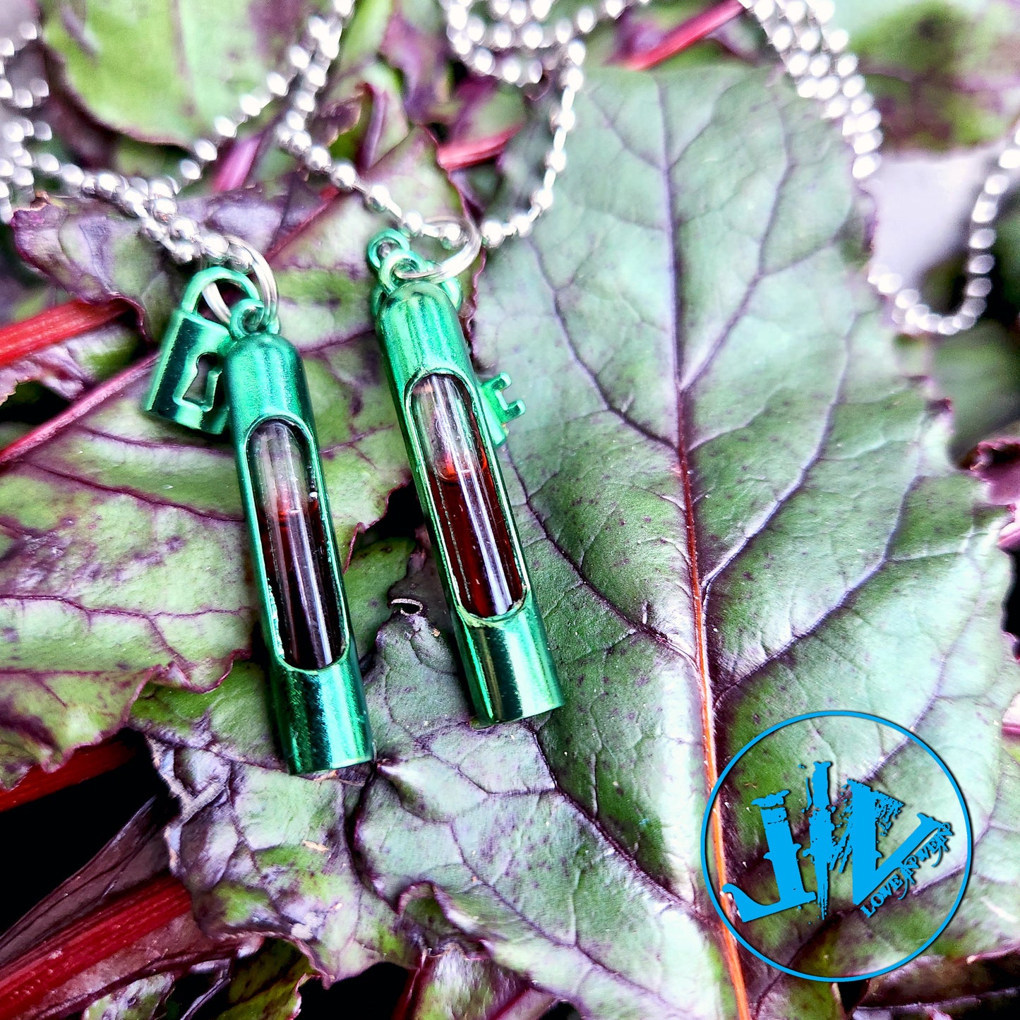 Apple Green Color Blood Vial Kit | Blood Vial Jewelry |  Blood Vial Necklaces | Wedding Jewelry | Blood Vials Lovers
