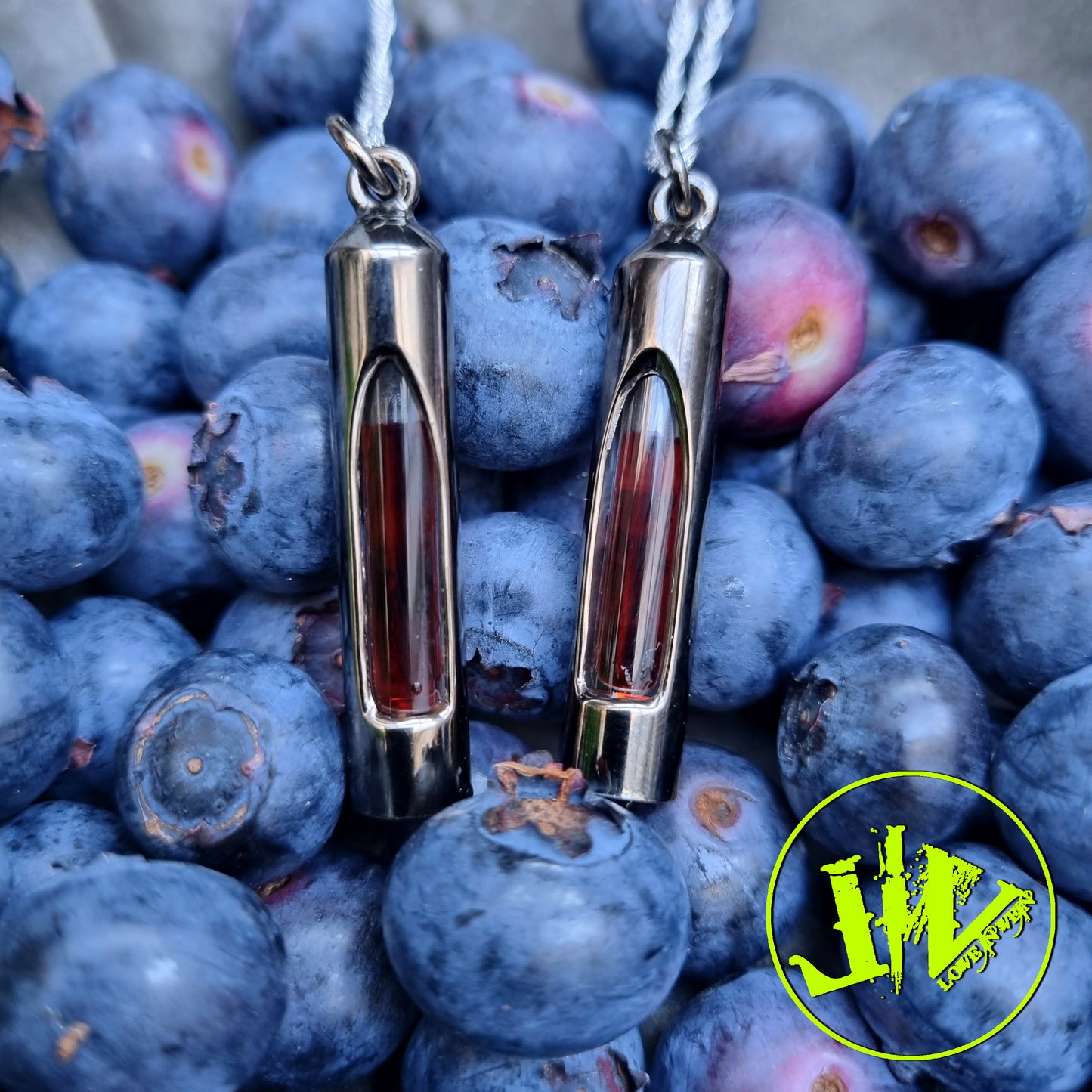 Ruthenium-plated Sterling Silver Blood Vial Kit | Blood Vial Jewelry |  Blood Vial Necklaces | Wedding Jewelry | Silver Wedding Jewelry