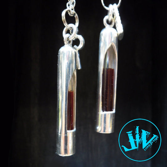 Sterling Silver Blood Vial Pendants for Wedding | Blood Vial Jewelry for Lovers | Blood Vial Necklaces for Fiance Gift