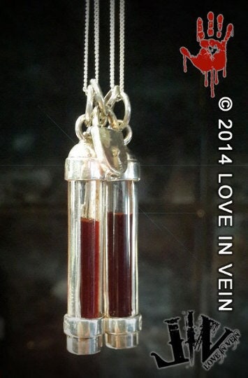Sterling Silver 925 Blood Vial Kit Blood Vial Jewelry for Wedding | Anniversary Gift | Blood Vial Necklaces | Silver Blood Vials for Couples