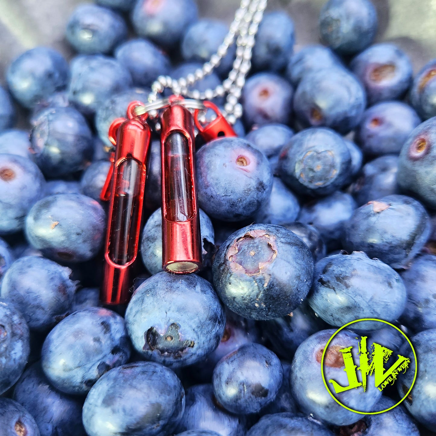 Red Nano-plated Blood Vial Jewelry |  Blood Vial Necklaces | Blood Vial Pendants for BFFs | Blood Vials | 2 Necklaces with Anticoagulant charms chains