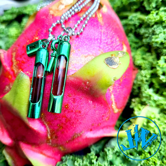 Apple Green Color Blood Vial Kit | Blood Vial Jewelry |  Blood Vial Necklaces | Wedding Jewelry | Blood Vials Lovers
