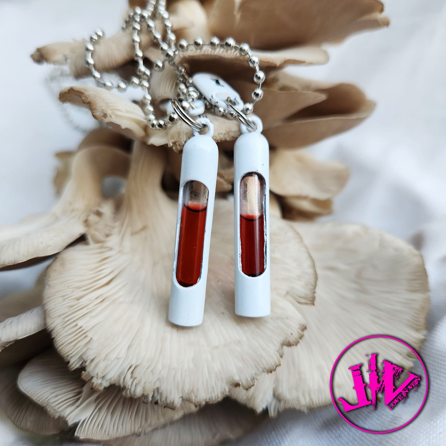White Nano-plated Blood Vial Kit | Blood Vial Jewelry |  Blood Vial Necklaces | Fill Your Own Blood Vial Pendants | Blood Jewelry | BFF Blood Vials