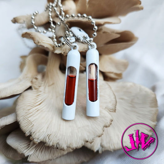 White Nano-plated Blood Vial Kit | Blood Vial Jewelry |  Blood Vial Necklaces | Fill Your Own Blood Vial Pendants | Blood Jewelry | BFF Blood Vials