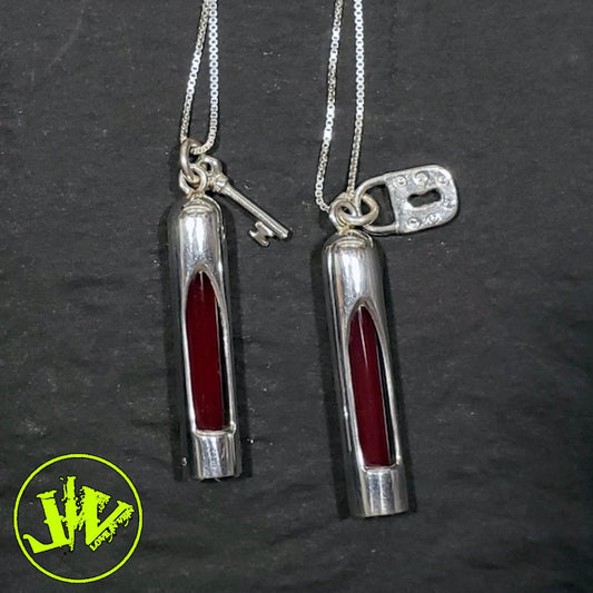 Sterling Silver & Glass Blood Vial Pendants for Long Distance Couples | Blood Vial Kits for Best Friends | Blood Vial Necklaces