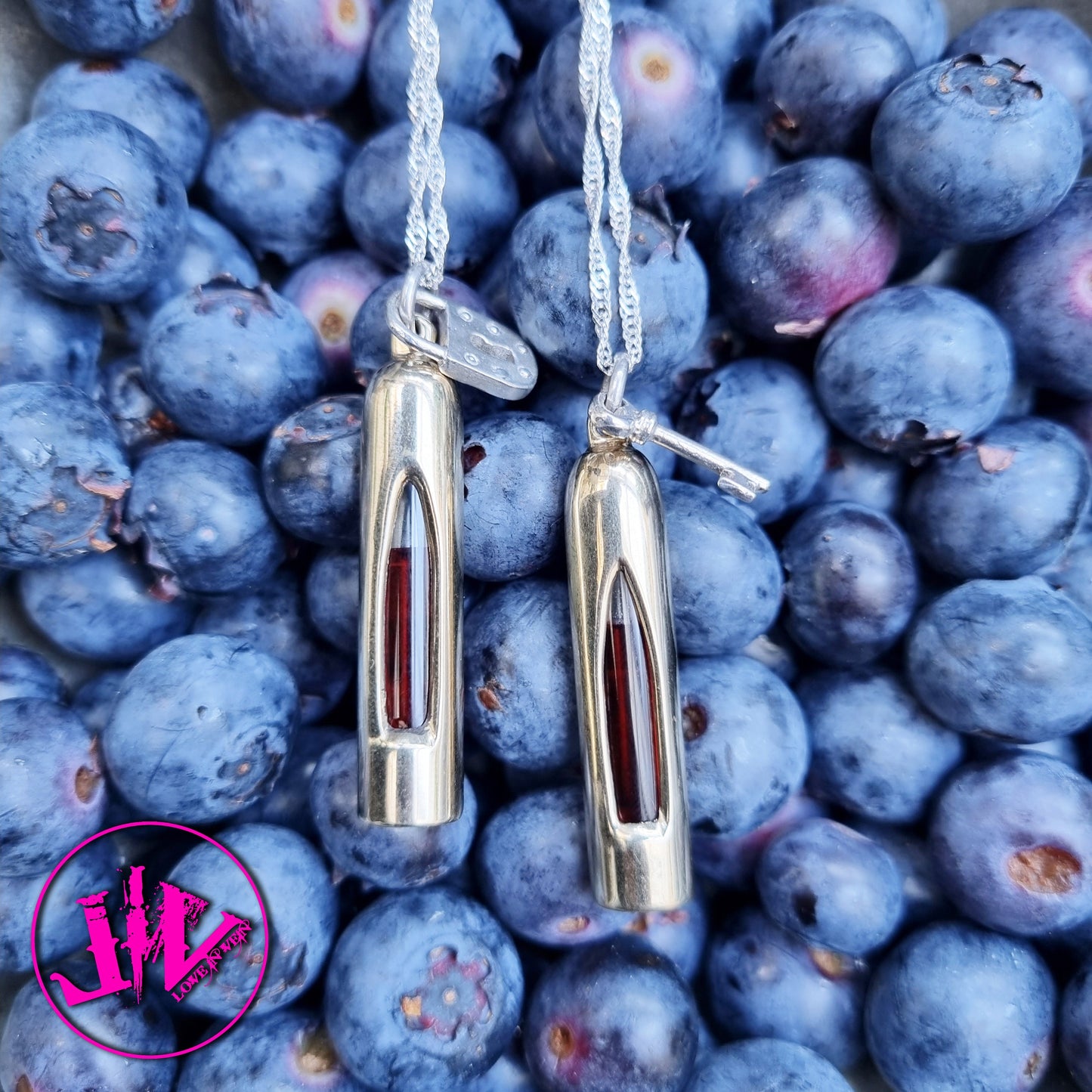 Solid Brass Blood Vial Pendants | Blood Vial Kit with Anticoagulant for Blood Necklaces for Long Distance Couples | Anniversary Jewelry