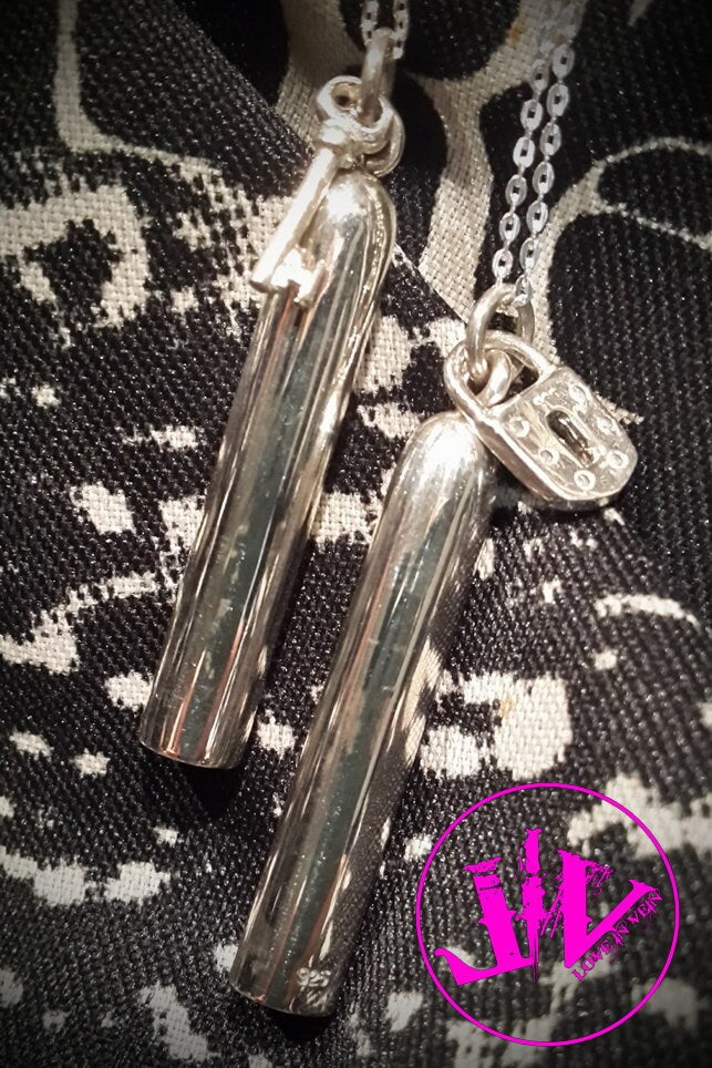 Sterling Silver Discreet Blood Vial Kit Closed Blood Vial Pendants Secret Blood Vial Jewelry Hidden Blood Vial Necklaces Blood Vials