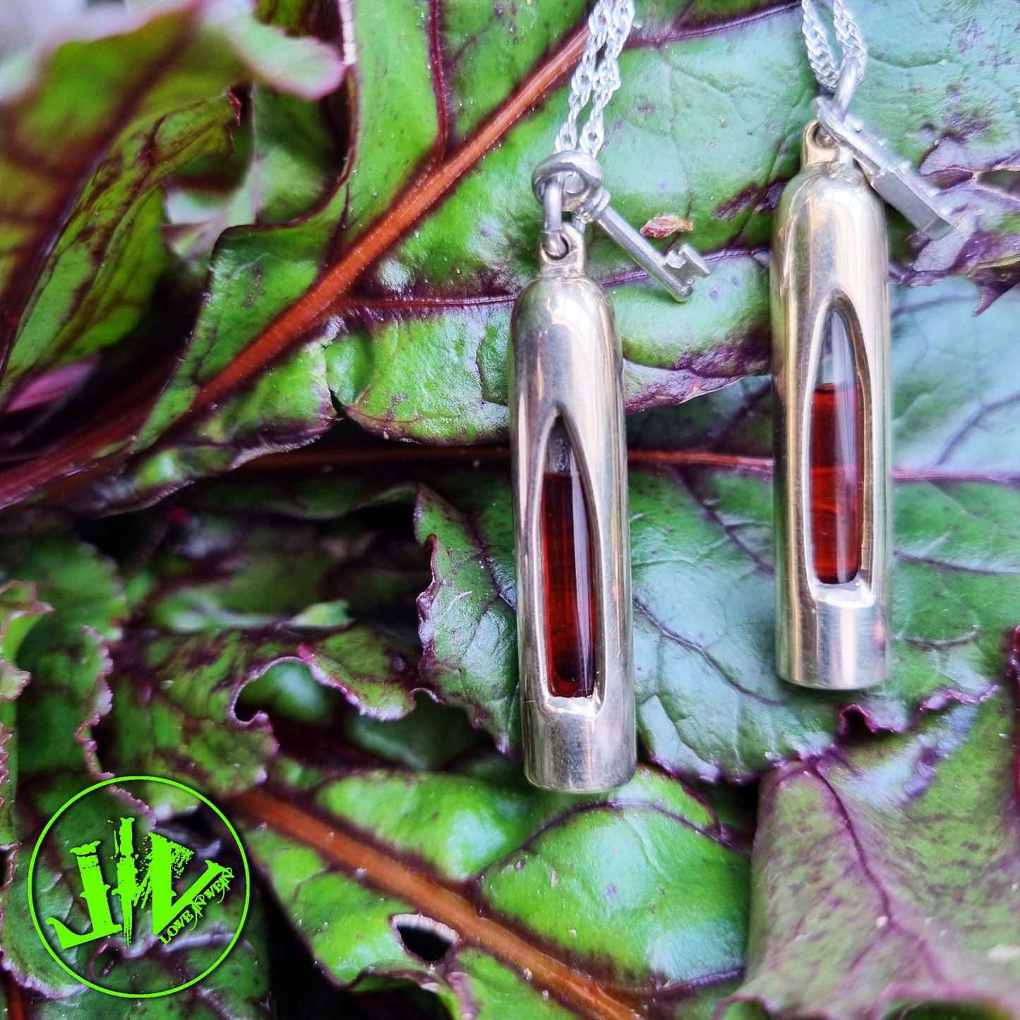 Solid Brass Blood Vial Pendants | Blood Vial Kit with Anticoagulant for Blood Necklaces for Long Distance Couples | Anniversary Jewelry