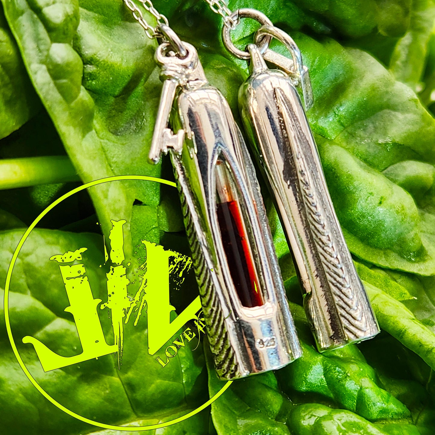 Giger-style Sterling Silver Blood Vial Kit Blood Vial Jewelry for Wedding | Anniversary Gift | Blood Vial Necklaces | Silver Blood Vials